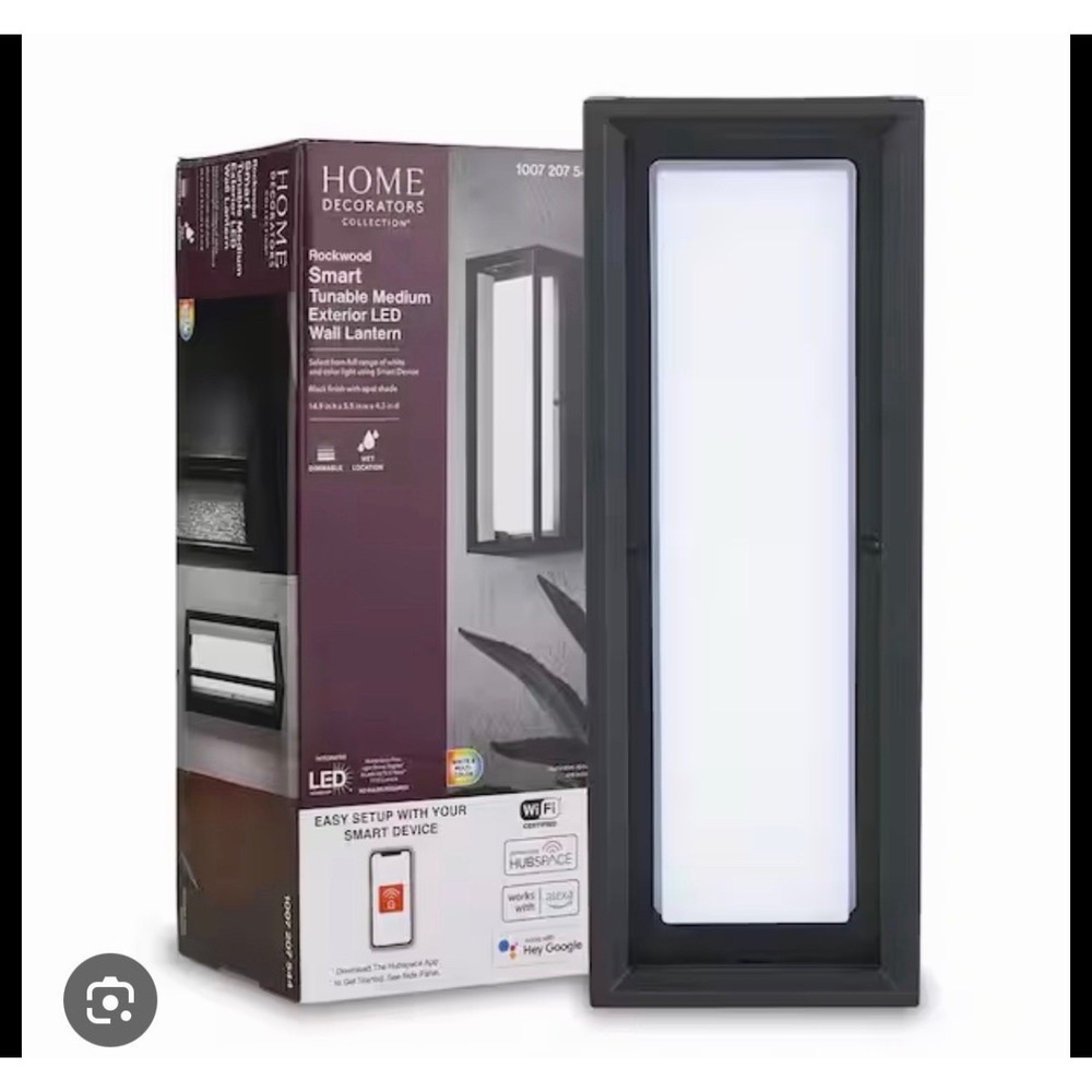 Home Decorators Rockwood Black Outdoor LED Smart Wall Lantern 1014 823 747 NEW